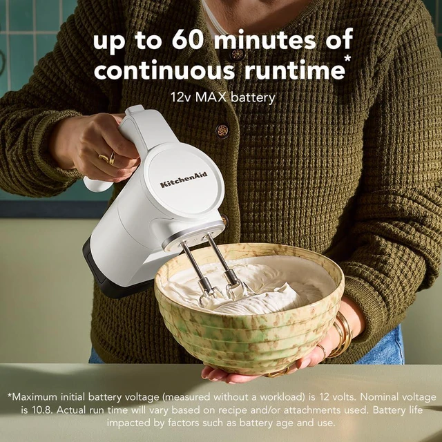 Alt view image 4 of 5 - Go Cordless Hand Mixer, Metal - KHMR762, Porcelain White