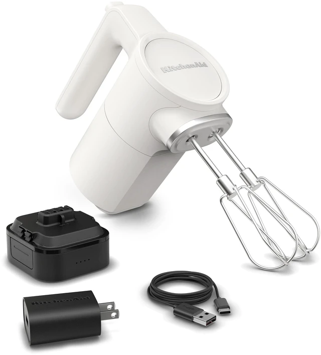 Main image of Go Cordless Hand Mixer, Metal - KHMR762, Porcelain White