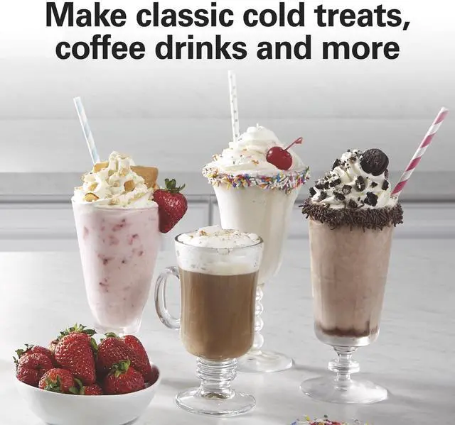 Alt view image 2 of 7 - DrinkMaster Electric Drink Mixer, Retro Milkshake Maker & Milk Frother, 2 Speeds, Extra-Large 28 oz. Stainless Steel Cup, Classic Chrome