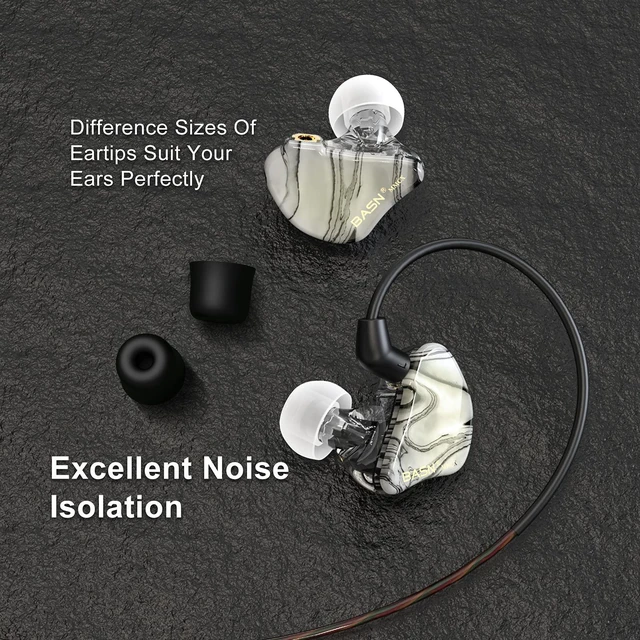 Alt view image 3 of 7 - MMCX in Ear Monitor,2DD+1BA Triple Driver Drummer IEM(Porcelain White) Noise-Isolating in Ear Headphones with Deep Bass, Two Detachable Cables, Comfort-fit IEM Earphone for Musicians, Audiophiles