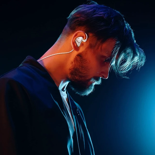 Alt view image 4 of 7 - MMCX in Ear Monitor,2DD+1BA Triple Driver Drummer IEM(Porcelain White) Noise-Isolating in Ear Headphones with Deep Bass, Two Detachable Cables, Comfort-fit IEM Earphone for Musicians, Audiophiles