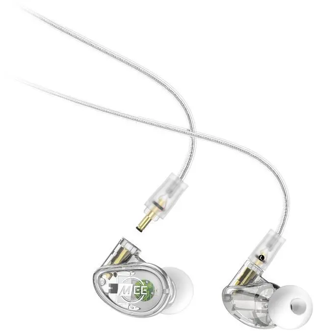 Main image of Professional MX1 PRO Advanced Dynamic Driver Musician's in Ear Monitor Headphones with Balanced Sound, Noise Isolating Earbuds Earphones with Memory Wire, Detachable Cables, Transparent