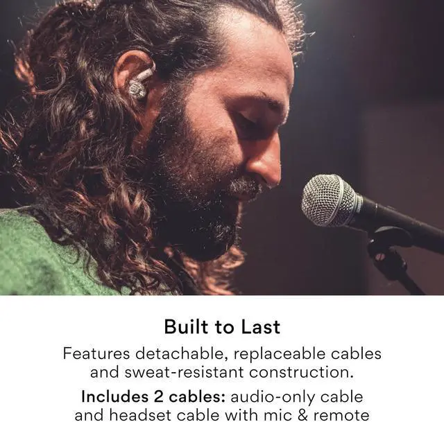 Alt view image 4 of 6 - Professional MX1 PRO Advanced Dynamic Driver Musician's in Ear Monitor Headphones with Balanced Sound, Noise Isolating Earbuds Earphones with Memory Wire, Detachable Cables, Transparent