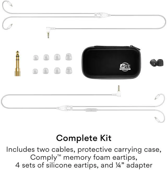 Alt view image 6 of 6 - Professional MX1 PRO Advanced Dynamic Driver Musician's in Ear Monitor Headphones with Balanced Sound, Noise Isolating Earbuds Earphones with Memory Wire, Detachable Cables, Transparent