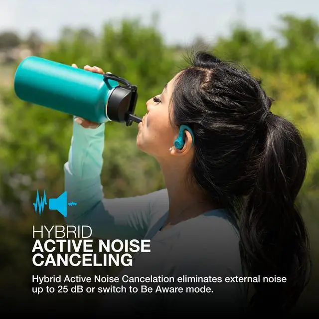 Alt view image 3 of 4 - JBuds Sport ANC 4 True Wireless Bluetooth Earbuds + Charging Case, Teal, Swipe + Touch Controls, Hybrid Active Noise Cancelation, Multipoint Connect, Customized Settings App