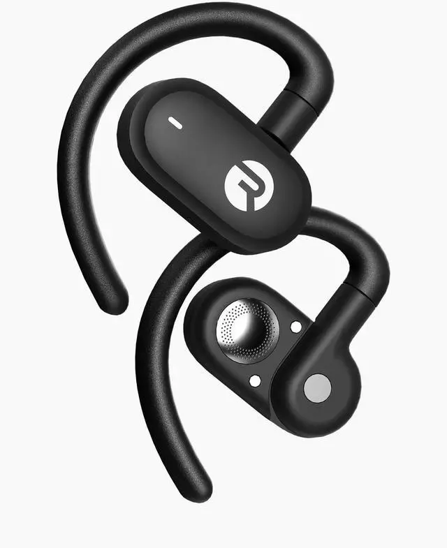 Main image of Fitness Open Earbuds True Wireless Open Ear Bluetooth Headphones, Hook Design, IPX5 Water Resistant, 40 Hours of Battery Life (Black)