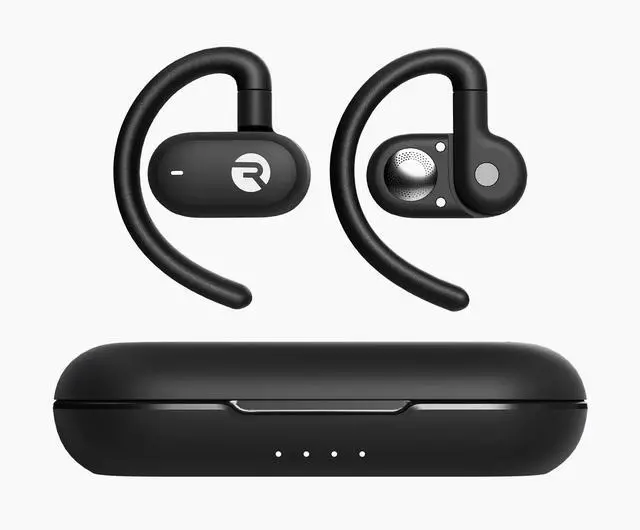Alt view image 2 of 7 - Fitness Open Earbuds True Wireless Open Ear Bluetooth Headphones, Hook Design, IPX5 Water Resistant, 40 Hours of Battery Life (Black)