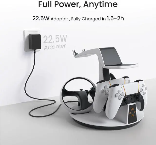Alt view image 4 of 7 - D2 3-in-1 Controller Charging Station for PSVR2 and PS5