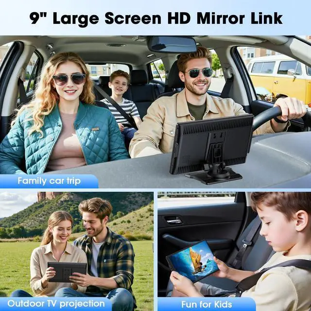 Alt view image 5 of 7 - Carplay Screen for Car, 9'' Wireless CarPlay & Android Auto- Upgrade Portable Touchscreen with Bluetooth, Mirror Link, Voice Control, Hands-Free Calling,Plug & Play Car Play Screen