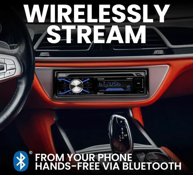 Alt view image 2 of 5 - 508UAB Car Stereo - Single Din, Bluetooth, CD Player, AM/FM Radio Receiver, Aux-in, USB, Built-in Microphone