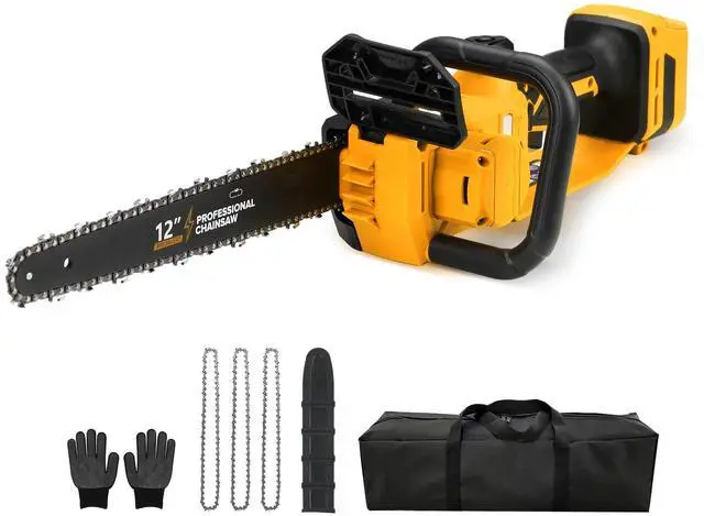 Main image of Brushless Electric Chainsaw 12" Cordless Tool Only for Dewalt 20V/60V Battery with Auto Oiler & Security Lock, for Tree Trimming and Branch Wood Cutting (Tool Only) (for DeWalt 20v Battery)