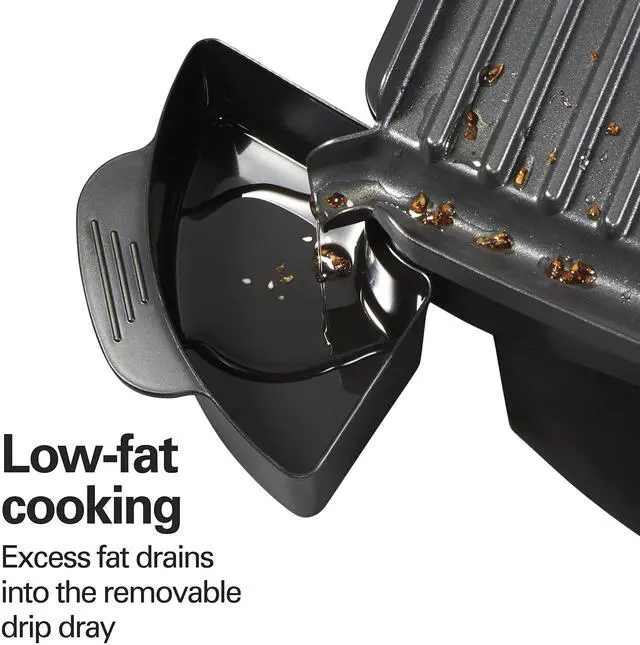 Alt view image 7 of 7 - Steak Lover's Electric Indoor Searing Grill, Nonstick 100 Square, Stainless Steel (25331), Black and Stainless, Medium