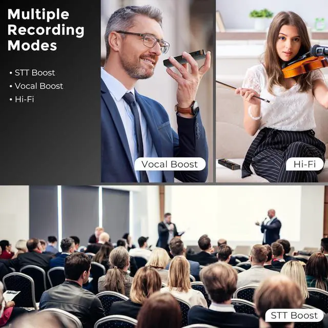 Alt view image 6 of 7 - 136GB AI Voice Recorder, Digital Voice Recorder with Playback, Offline Transcribe and Online Summarize/Mindmap/Translation Base on AI Technology, Voice Activated Audio Recorder (Gold)