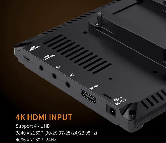 Alt view image 4 of 7 - FW759 7 Inch DSLR Camera Field Monitor HD Video Assist Slim IPS 1280x800 4K HDMI 1080p with Sunshade