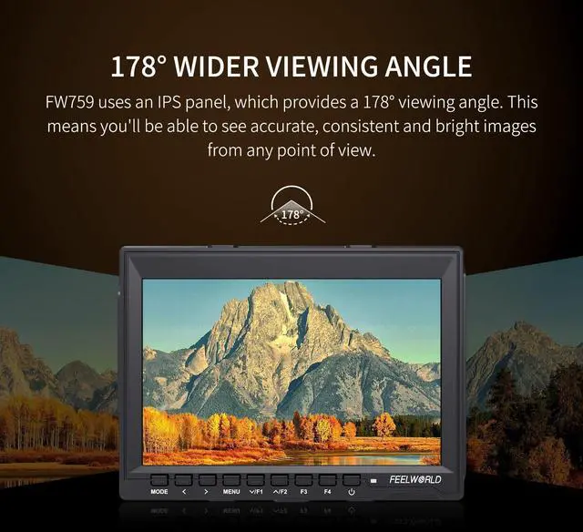 Alt view image 5 of 7 - FW759 7 Inch DSLR Camera Field Monitor HD Video Assist Slim IPS 1280x800 4K HDMI 1080p with Sunshade