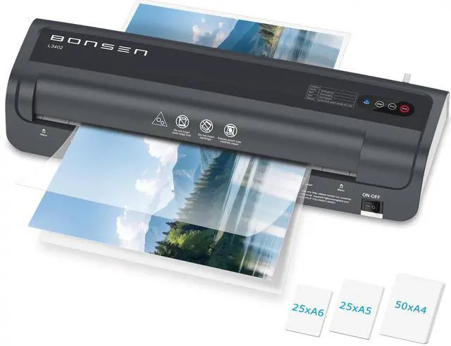 Main image of Laminator Machine,  13 Inch Wide Thermal Laminator with Never Jam Technology, A3 Laminating Machine with 100 Laminating Sheets for School, Office and Home, Black (L3402)