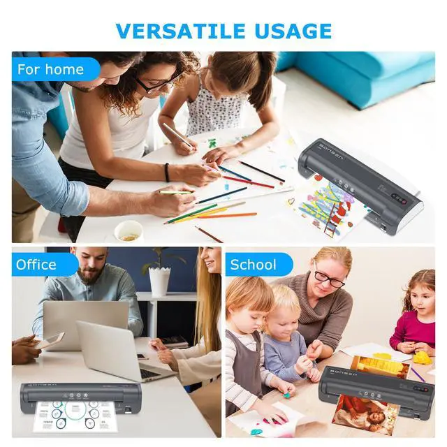 Alt view image 5 of 5 - Laminator Machine,  13 Inch Wide Thermal Laminator with Never Jam Technology, A3 Laminating Machine with 100 Laminating Sheets for School, Office and Home, Black (L3402)