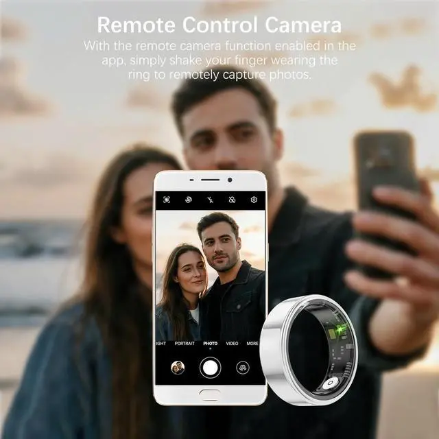 Alt view image 4 of 7 - Smart Rings for Women Men, Fitness Ring with Heart Rate, Blood Oxygen, HRV, Pressure, Sleep Tracker, Step Tracker, No Subscription Fee, IP68 Waterproof Smart Ring for iPhone & Android (Silver 13#)