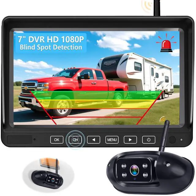 Main image of RV Backup Camera with AI Detection: Wireless Backup Camera for Furrion 7-Inch Monitor,HD 1080P,Loop Recording, Night Vision, Easy Install, 4-Channel