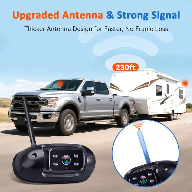 Alt view image 4 of 7 - RV Backup Camera with AI Detection: Wireless Backup Camera for Furrion 7-Inch Monitor,HD 1080P,Loop Recording, Night Vision, Easy Install, 4-Channel