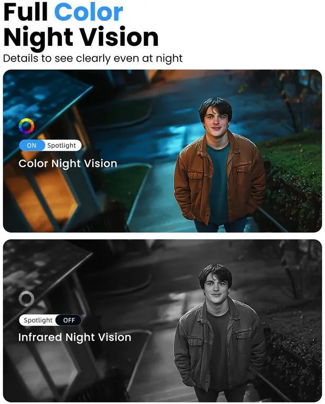 Alt view image 3 of 7 - 2K Security Cameras Wireless Outdoor, 2 Pack Battery Powered WiFi Cameras for Home Security with AI Motion Detection, Color Night Vision, Siren Alarm, 2-Way Talk, IP66 Waterproof, Cloud/SD Storage