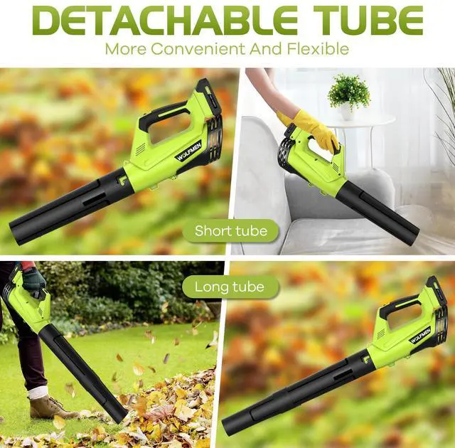 Alt view image 6 of 7 - Leaf Blower, Electric Cordless Leaf Blower with 2 Batteries and Charger, 2 Speed Mode, Lightweight Cordless Blower for Blowing Leaves, Patio Cleaning, Blowers for Lawn Care and Dust