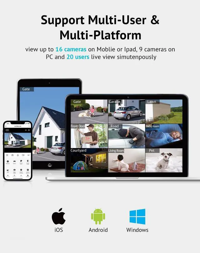 Alt view image 7 of 7 - 4MP Bulb Security Camera 2.4GHz,360° 2K Security Cameras Wireless Outdoor Indoor Full Color Day and Night, Motion Detection, Audible Alarm, Easy Installation, Compatible with Alexa (2 Pack)