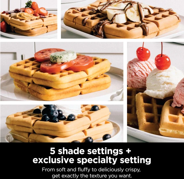 Alt view image 2 of 7 - Belgian Waffle Maker Pro, 5 Shade Settings, Black/Silver, BW1001 | Vertical design, NeverStick coating, Precision-pour cup, Recipe guide, Dishwasher-safe parts
