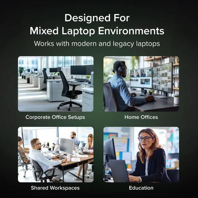 Alt view image 4 of 5 - USB 3.0 Universal Docking Station for Windows, macOS, ChromeOS (Dual HDMI Monitors or DVI/VGA, Gigabit Ethernet, Audio, 6 USB Ports)