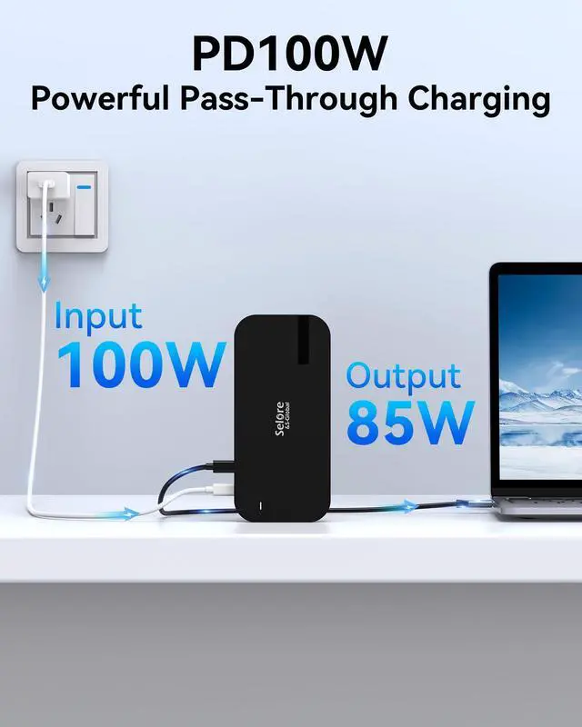 Alt view image 5 of 7 - USB C Dock 3 HDMI, Triple Monitor Docking Station, 16-in-1 Laptop Docking Station 3 Monitors with Triple HDMI, 10Gbps USB A/C 3.1, 100W PD, Ethernet, USB C Hub, USB C Dongle for Windows Mac