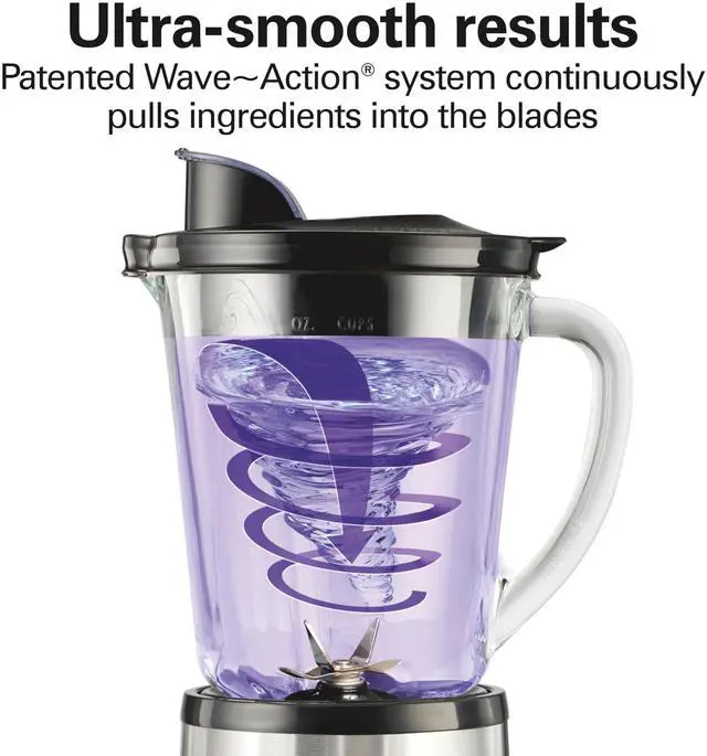 Alt view image 4 of 6 - Wave Crusher Blender For Smoothies With 40 Oz Glass Jar and 14 Functions, Ice Sabre Blades & 700 Watts for Consistently Smooth Results, Black + Stainless Steel (54221)