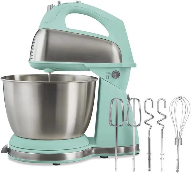 Main image of Classic Stand and Hand Mixer, 4 Quarts, 6 Speeds with QuickBurst, Bowl Rest, 290 Watts Peak Power, Blue (64658)