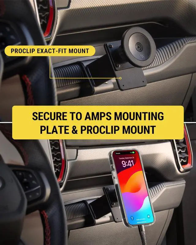 Alt view image 5 of 7 - Heavy Duty MagSafe Mount/Tablet Holder for Car, Magnetic Cell Phone Stand with Extra Strong Magnets and AMPS Mounting Plate for ProClip Vehicle Specific Mount Bases (Base Required)