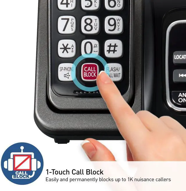 Alt view image 2 of 7 - Cordless Phone with Answering Machine, Advanced Call Block, Bilingual Caller ID and Easy to Read High-Contrast Display, Expandable System with 2 Handsets - KX-TGD832M (Metallic Black)