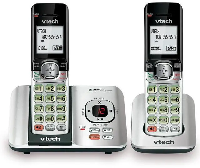 Main image of CS6529-2 DECT 6.0 Phone Answering System with Caller ID/Call Waiting, 2 Cordless Handsets, Silver/Black
