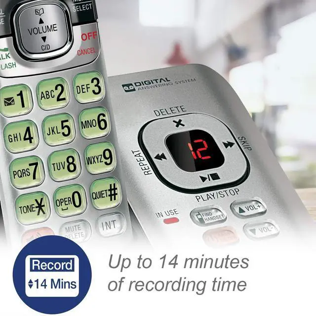 Alt view image 2 of 7 - CS6529-2 DECT 6.0 Phone Answering System with Caller ID/Call Waiting, 2 Cordless Handsets, Silver/Black