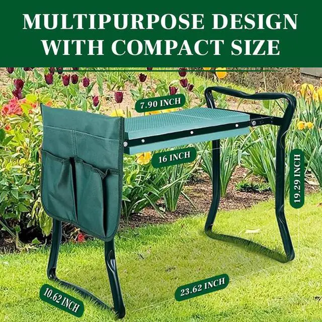Alt view image 4 of 7 - Garden Kneeler and Seat, Foldable Garden Stool Heavy Duty Gardening Bench for Kneeling and Sitting to Prevent Knee & Back Pain, Gardening Gifts for Women, Grandparents, Seniors, Mom & Dad