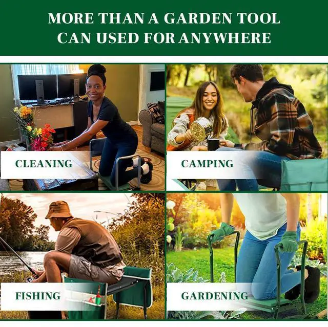 Alt view image 5 of 7 - Garden Kneeler and Seat, Foldable Garden Stool Heavy Duty Gardening Bench for Kneeling and Sitting to Prevent Knee & Back Pain, Gardening Gifts for Women, Grandparents, Seniors, Mom & Dad