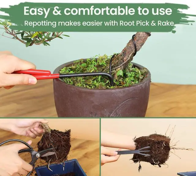 Alt view image 4 of 6 - Bonsai Tools Set with Wood Box 12PCS Heavy Duty Bonsai Tree Kit, Trimming Scissor Shears, Concave Cutter, Wire Rolls, Wire Cutter and More, Gardening Pruning & Care Kit