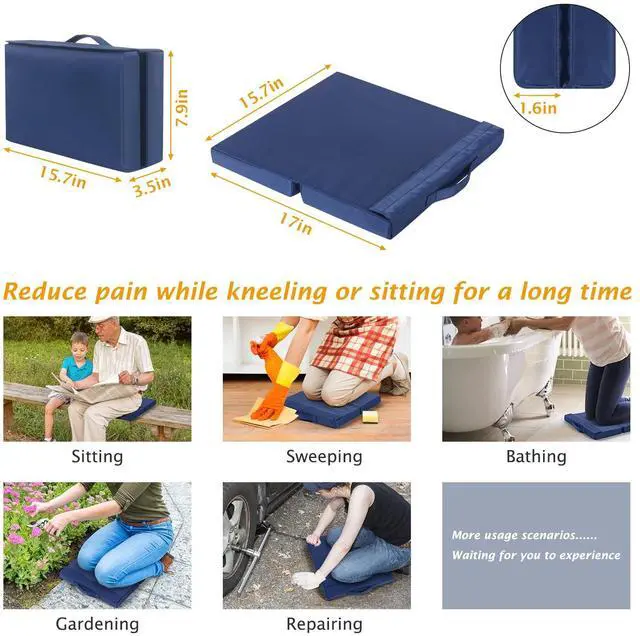 Alt view image 5 of 6 - Patented Garden Kneeler and Seat Heavy Duty, Upgraded Garden Bench with Thicker Wider Soft Detachable Kneeling Pad, with 2 Tool Store Pouches, Nice for Mother Father Gardeners