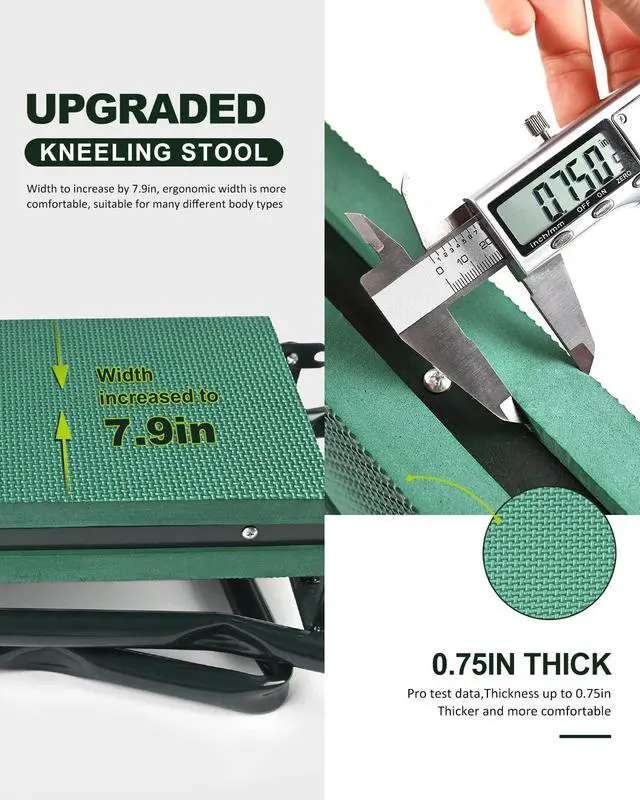 Alt view image 2 of 7 - Garden Bench for Kneeling and Sitting Foldable Garden Kneeler and Seat Heavy Duty,Gardner Gifts Ideas for Women Mom Grandma