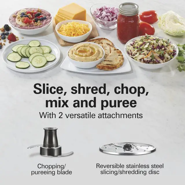 Alt view image 5 of 7 - Stack & Snap Food Processor and Vegetable Chopper, BPA Free, Stainless Steel Blades, 12 Cup Bowl, 2-Speed 450 Watt Motor, Black (70725A)