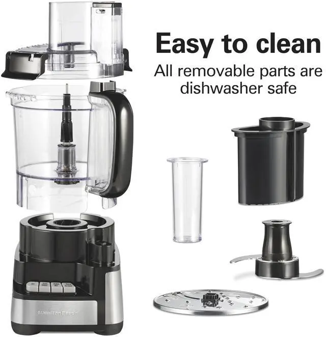 Alt view image 7 of 7 - Stack & Snap Food Processor and Vegetable Chopper, BPA Free, Stainless Steel Blades, 12 Cup Bowl, 2-Speed 450 Watt Motor, Black (70725A)
