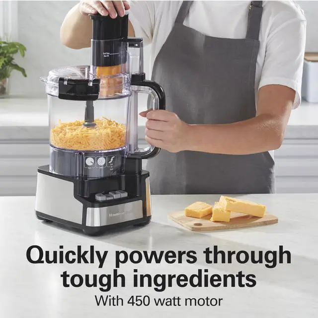 Alt view image 6 of 7 - Stack & Snap Food Processor and Vegetable Chopper, BPA Free, Stainless Steel Blades, 12 Cup Bowl, 2-Speed 450 Watt Motor, Black (70725A)