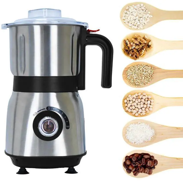 Main image of Electric Spice and Nut Grinders - 3 Stainless Steel Blades, 1 Filter, 1 Brush - 500W Grinder for Kitchen Dry Use (Black)
