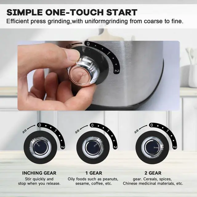 Alt view image 4 of 7 - Electric Spice and Nut Grinders - 3 Stainless Steel Blades, 1 Filter, 1 Brush - 500W Grinder for Kitchen Dry Use (Black)