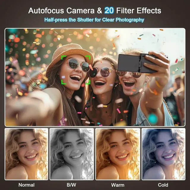 Alt view image 4 of 7 - 4K Digital Camera for Photography - Autofocus 48MP Vlogging Camera for YouTube with 3'' 180°Flip Screen - 16X Digital Zoom, Anti-Shake Camera for Vlogging with SD Card, 2 Batteries & Charging Stand