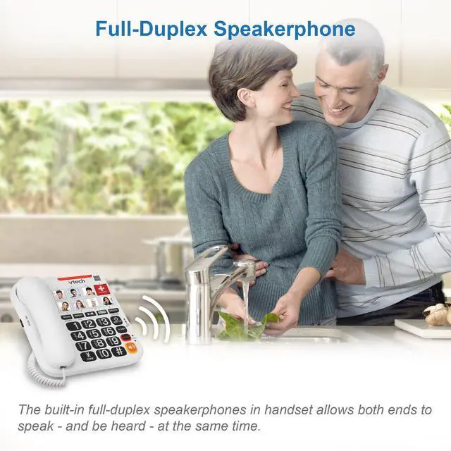 Alt view image 6 of 7 - SN1127 Amplified Corded Answering System. 8 Photo Speed Dial, 90dB Ringer Volume, Big High-Contrast buttons, Audio Booster(+40db), Visual Ringer. Perfect for Seniors, Visually & Hearing Impaired