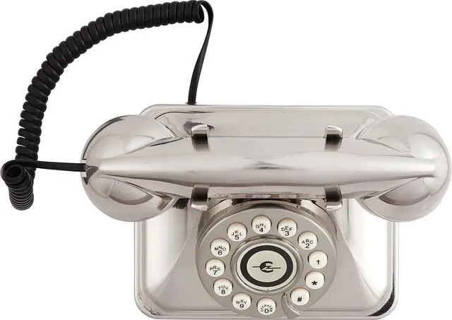 Alt view image 6 of 7 - CR62-BC Kettle Classic Corded Desk Phone - Landline for Home with Retro Rotary Style, Brushed Chrome