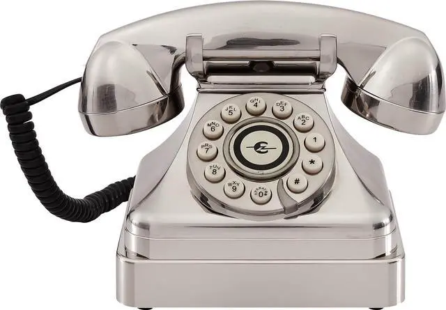 Alt view image 7 of 7 - CR62-BC Kettle Classic Corded Desk Phone - Landline for Home with Retro Rotary Style, Brushed Chrome